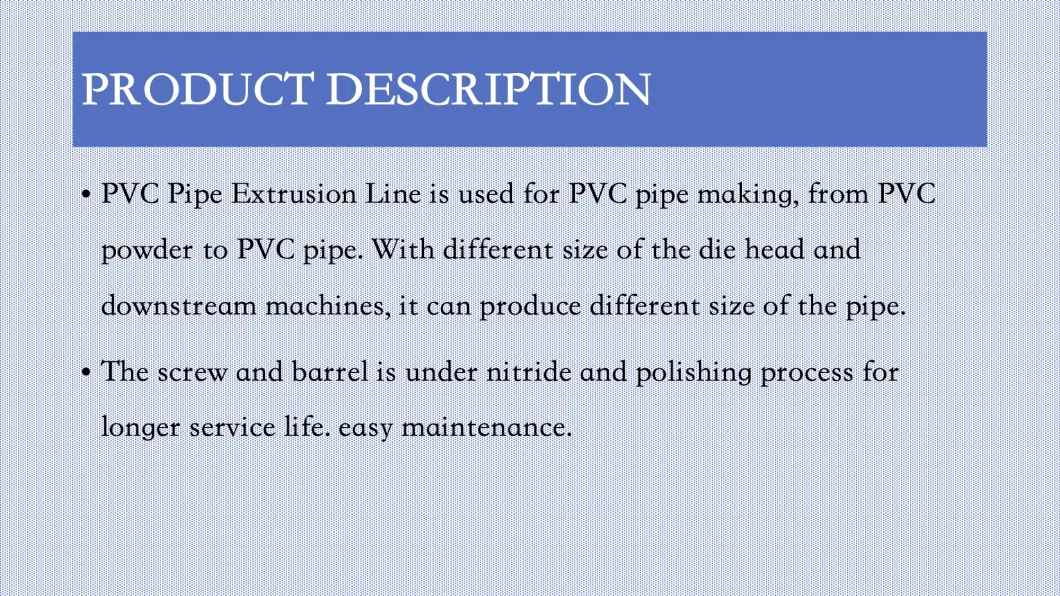 2021 Acm High Quality Plastic UPVC Pipe PVC HDPE PPR PE PP Water Electric Conduit Pipe Extrusion Production Line